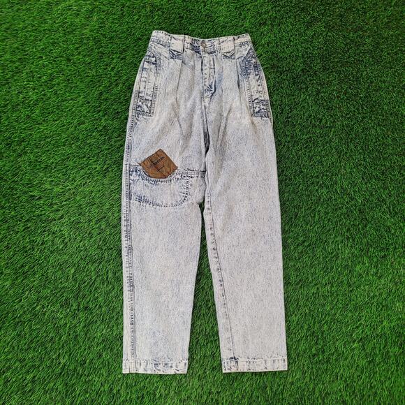 Vintage 80s LEE Acid-Wash Jeans Womens 00 22x27 Air-Gear - Picture 1 of 16